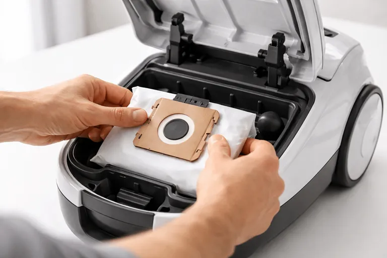 آموزش نصب و تعویض پاکت جاروبرقی بوش در محفظه دستگاه