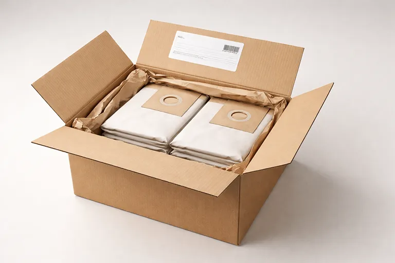 بسته بندی و ارسال پاکت جاروبرقی بوش با کارتن و محافظ داخلی