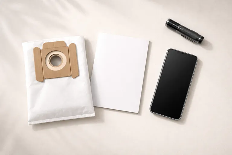 چیدمان راهنمای انتخاب پاکت جاروبرقی بوش روی میز تمیز