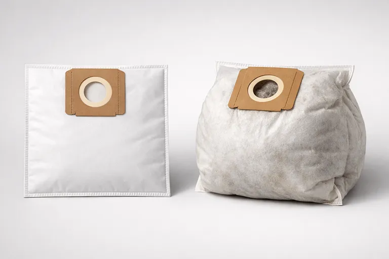 مقایسه کیسه جاروبرقی پر و کیسه نو برای تشخیص زمان تعویض