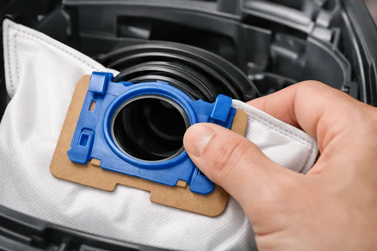 نصب صحیح کیسه جدید جاروبرقی و چفت شدن دهانه